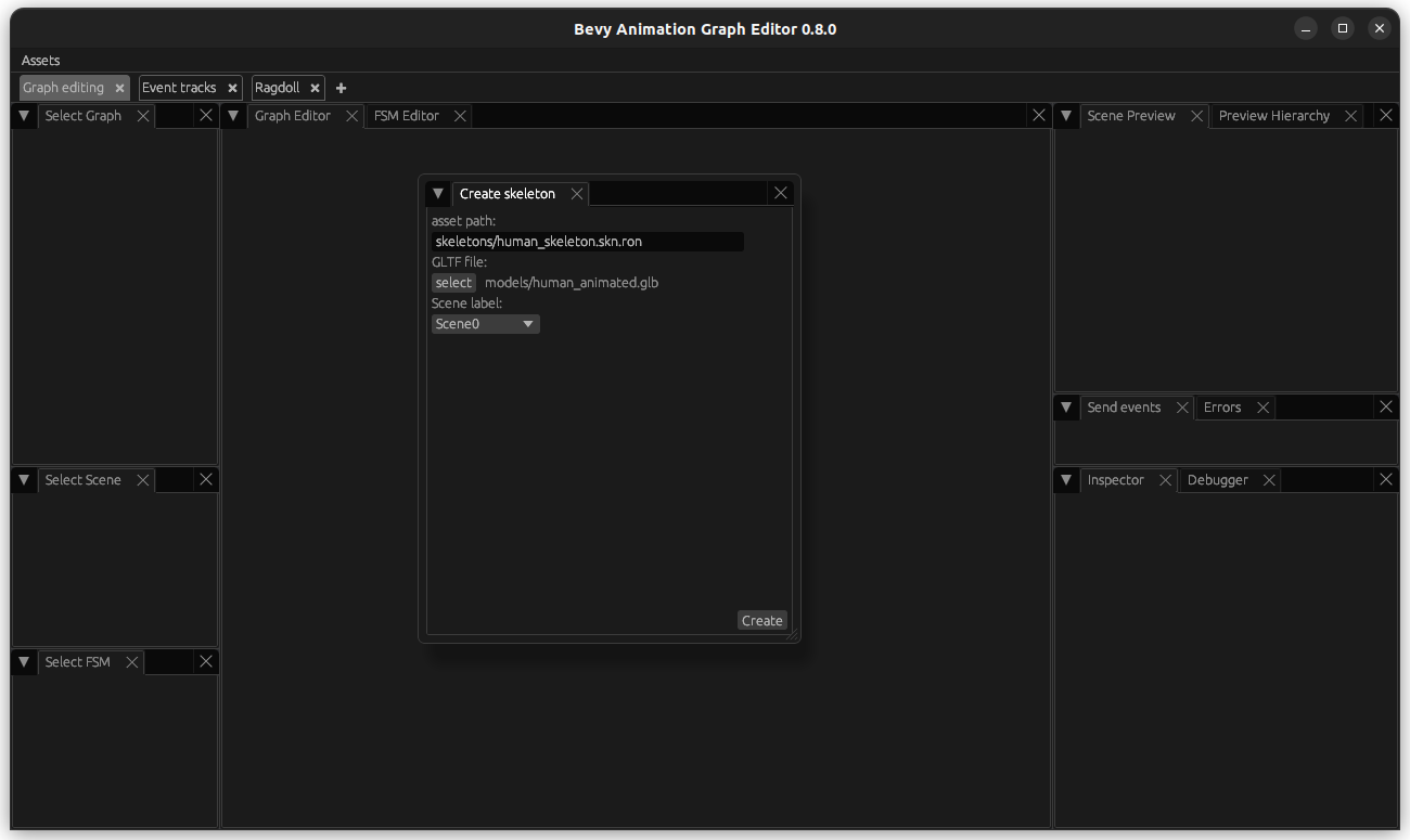 Create skeleton assets