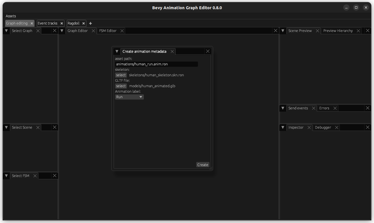 Create animation asset