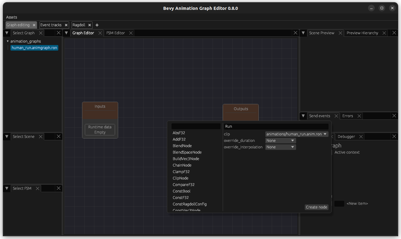 Create animation graph asset